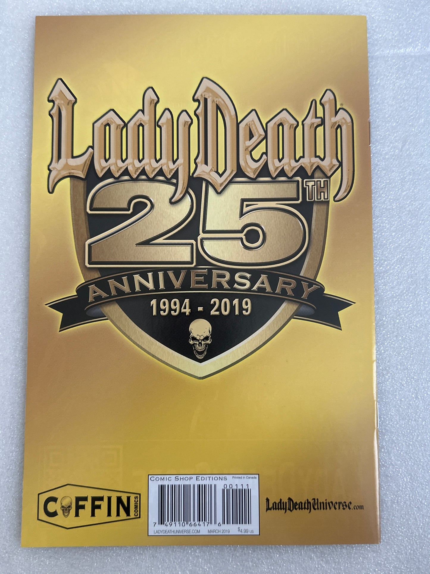 Lady Death #1 25th Anniversary Edition Signed Pulido Coffin Comics 2019