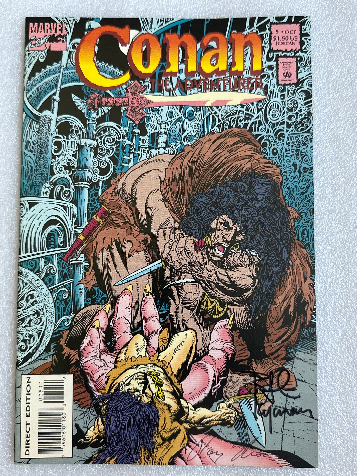 Conan The Adventurer #5 Double Signed Thomas & Kayanan Marvel 1994