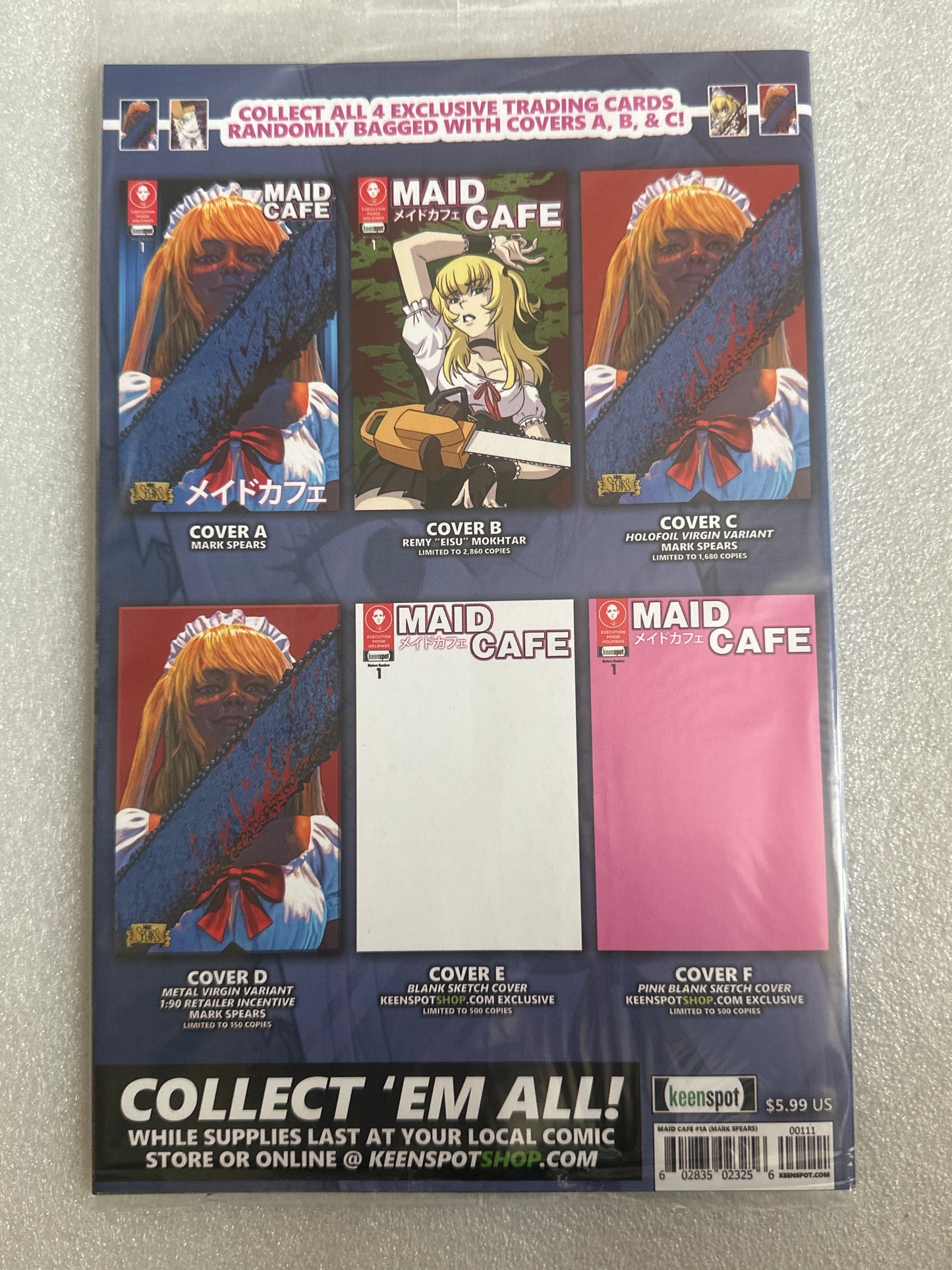 Maid Cafe #1 Sealed Mark Spears cover with card Keenspot 2026