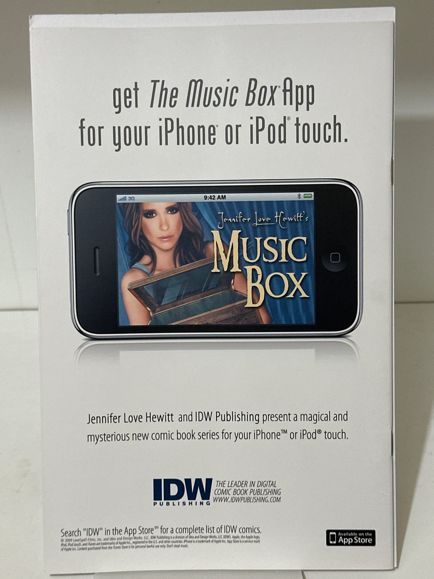 Jennifer Love Hewitt’s Music Box #1 comic signed RI Edition