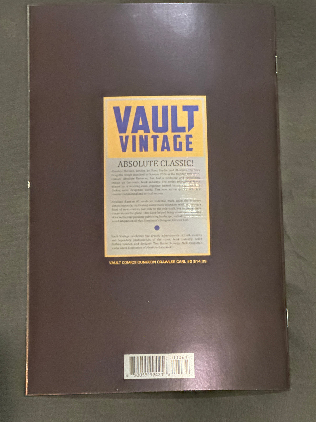 Dungeon Crawler Carl Special Edition Foil Virgin (Absolute Batman 1 Homage) Vault 2026