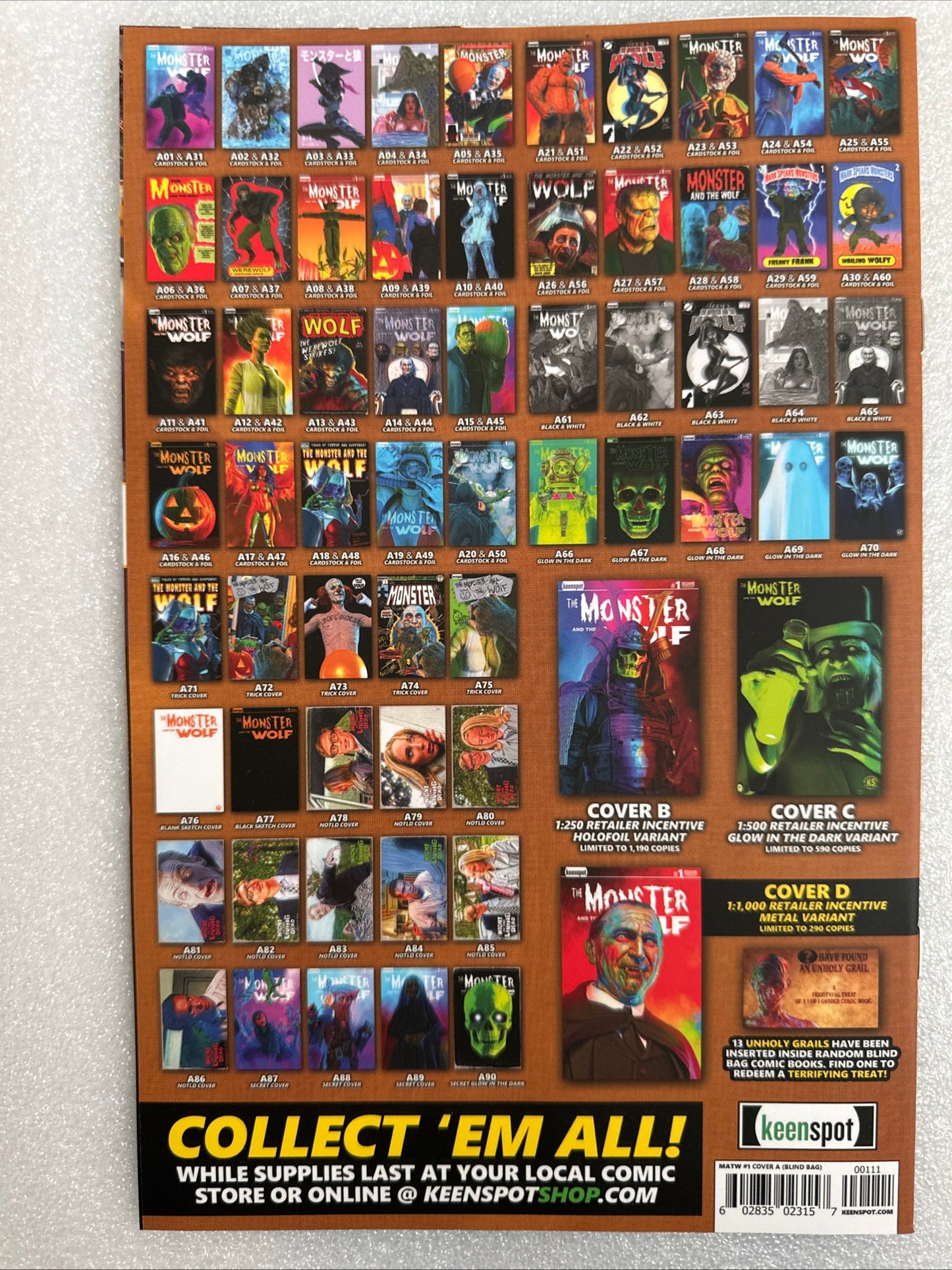 Mark Spears Monster and the Wolf #1 Cover A79 Night of the Living Dead is Cover