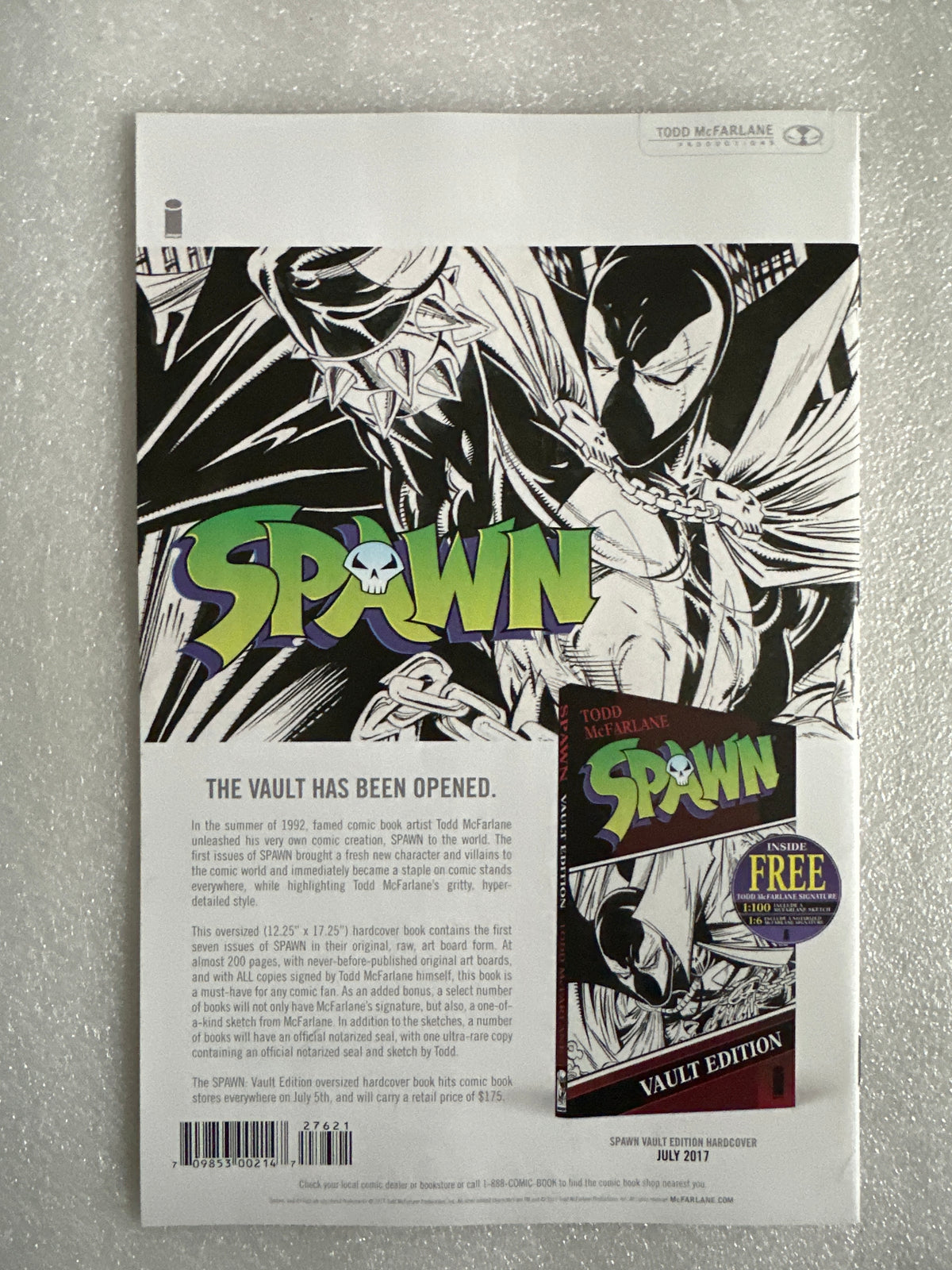 Spawn #276 Black & White Variant Image 2017