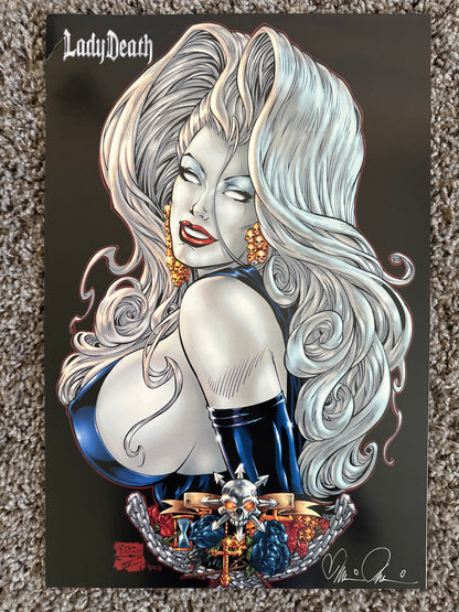 Lady Death Print by Peter Vale Signed by Brian Pudilo 2000