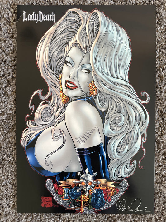 Lady Death Print by Peter Vale Signed by Brian Pudilo 2000