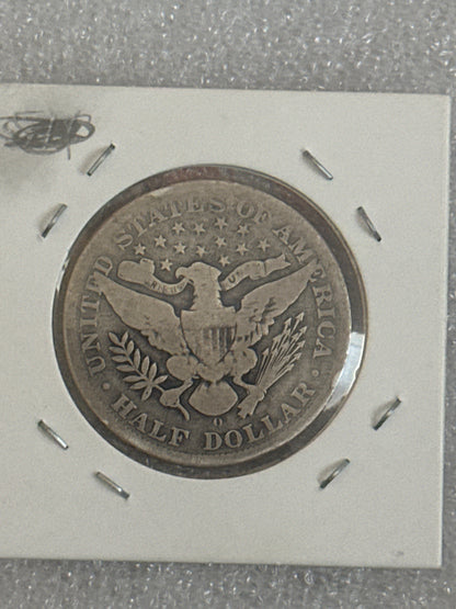 1907 O Morgan silver half dollar