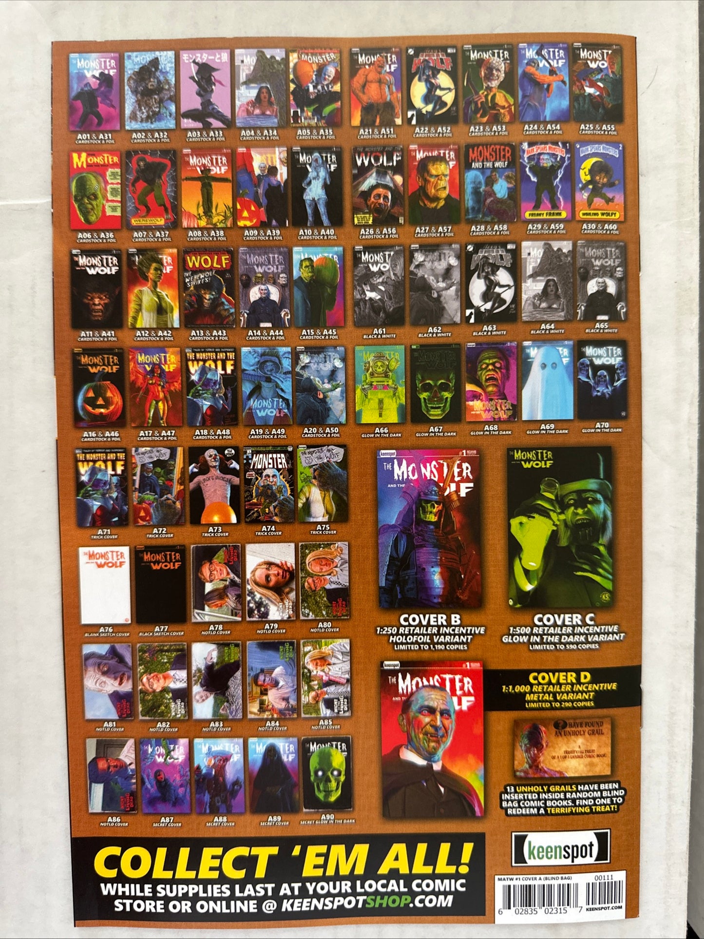 Mark Spears Monster and the Wolf #1 Cover A73 Trick Cover