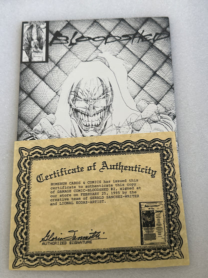 Bloodshed #2 Virgin Cover Signed w/COA Damage Comics 1994