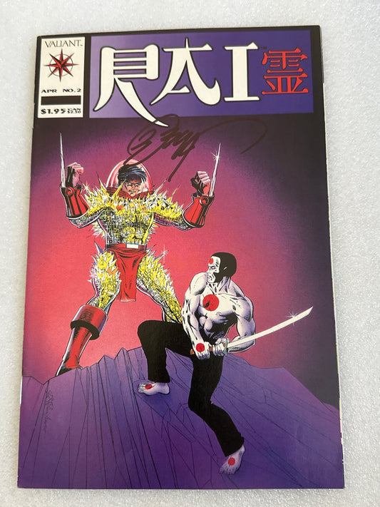 Rai #2 Signed by Bob Layton w/COA Valiant 1991