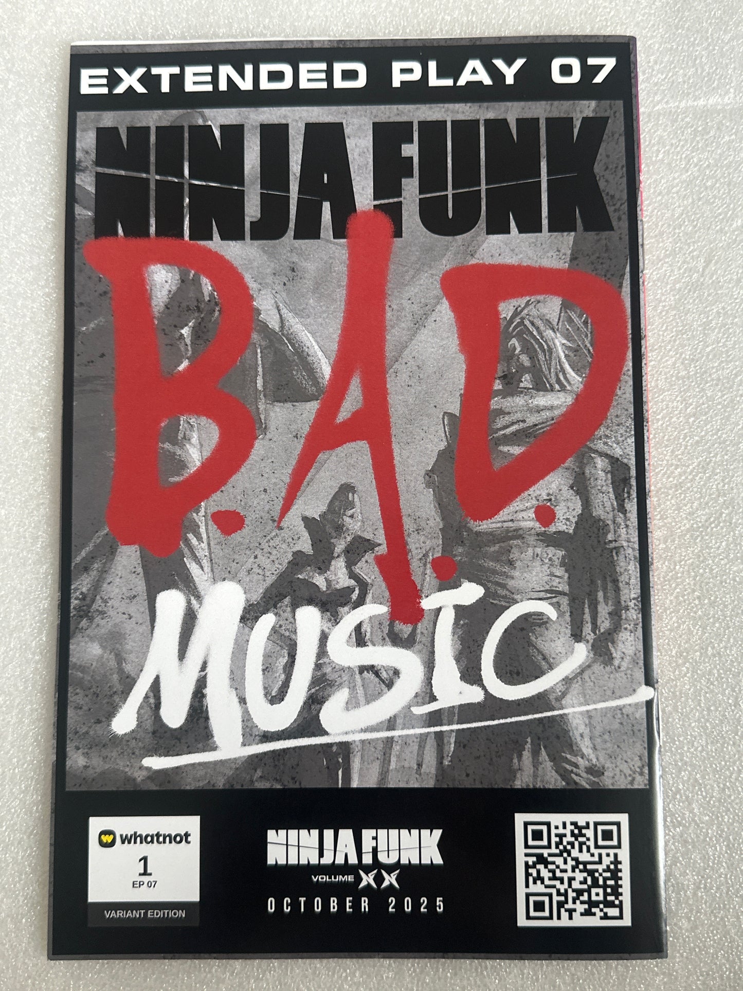 Ninja-Funk B.A.D. Music #1 EP 07 Variant Virgin Action Cover Whatnot Publishing 2025