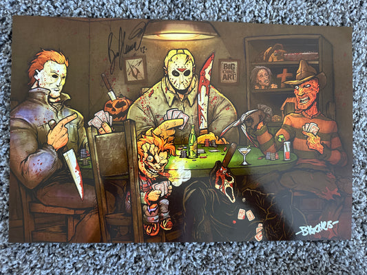 Horror Poker Print by Big Chris Art Double Signed 2012