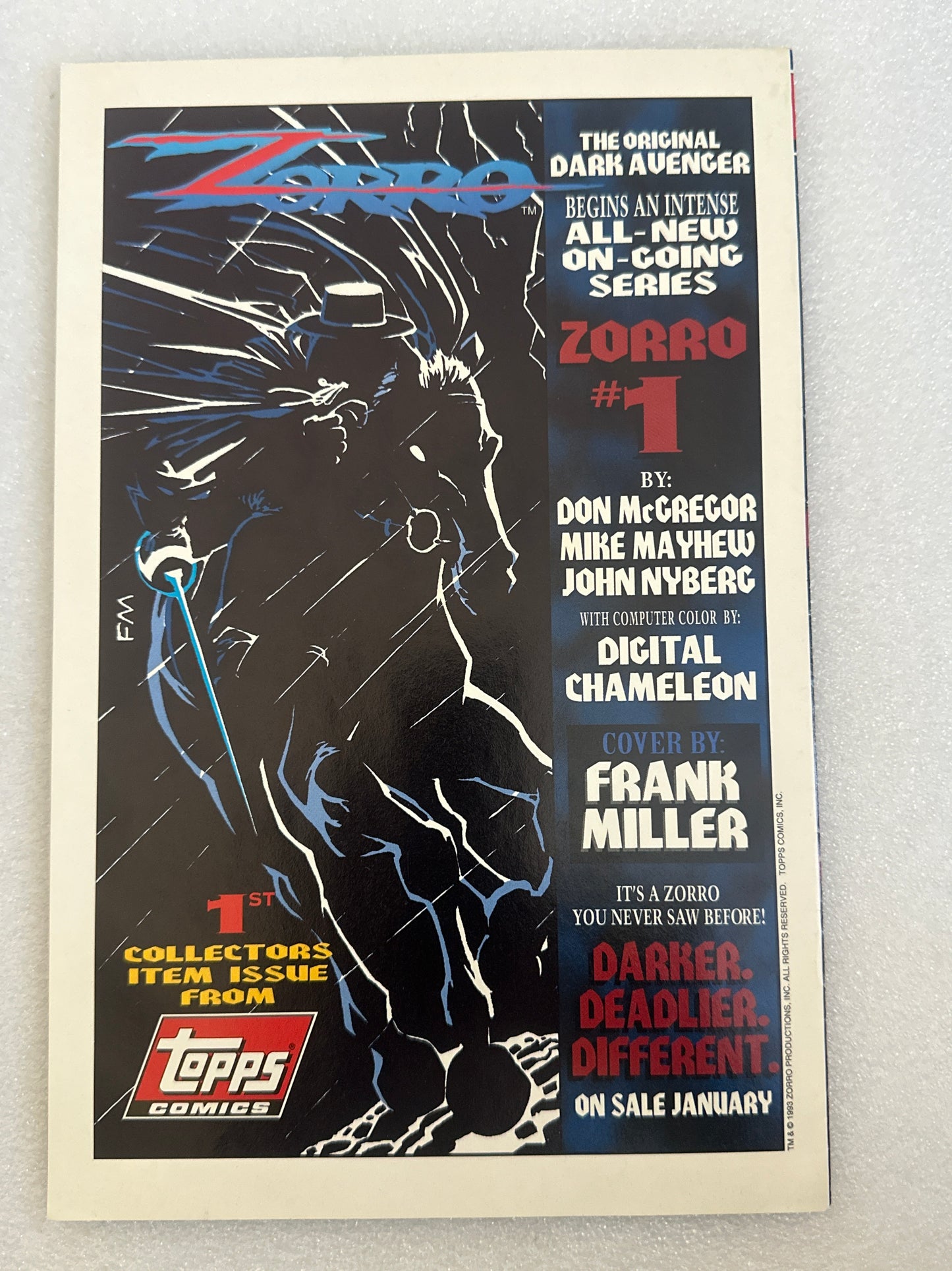 Zorro #0 Topps Comics 1993