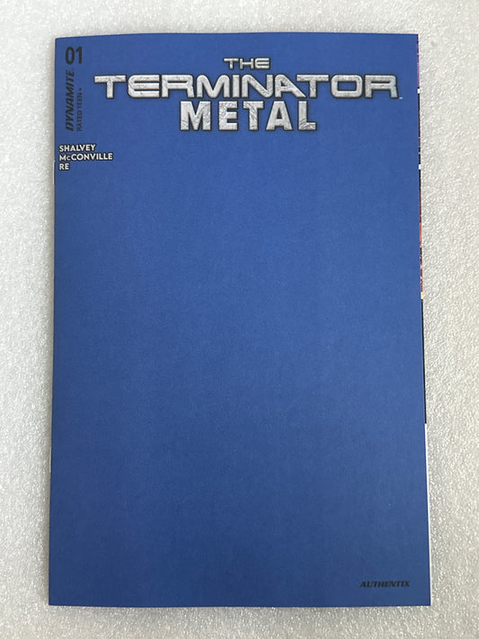 The Terminator Metal #1 Skynet Blue Blank Variant Dynamite 2025