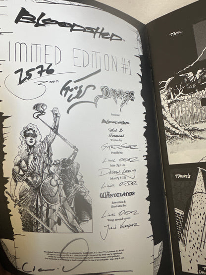 Bloodshed #1 Limited Edition Signed w/COA Damage Comics 1994