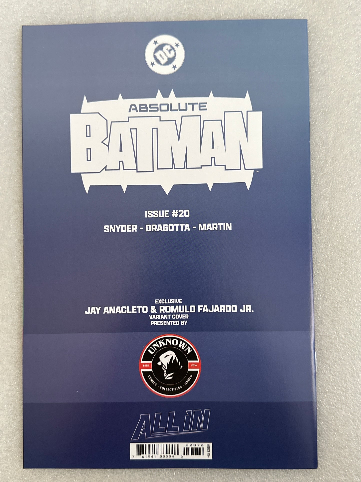 Absolute Batman #20 Jay Anacleto DC 2026