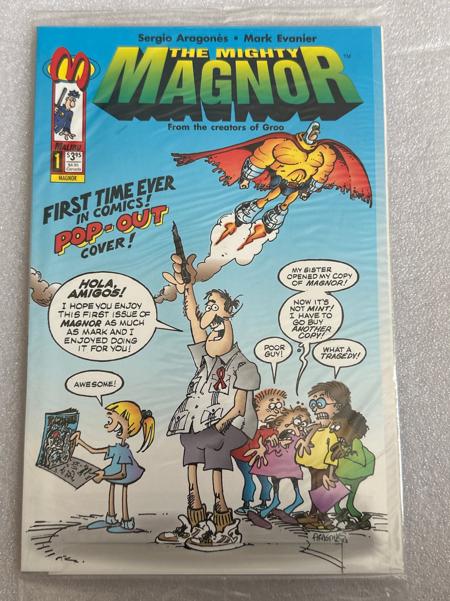 Mighty Magnor #1 Variant Pop-Out Cover Malibu 1993