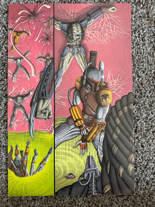 What If: Predator vs Boba Fett Print by Billy Goodman