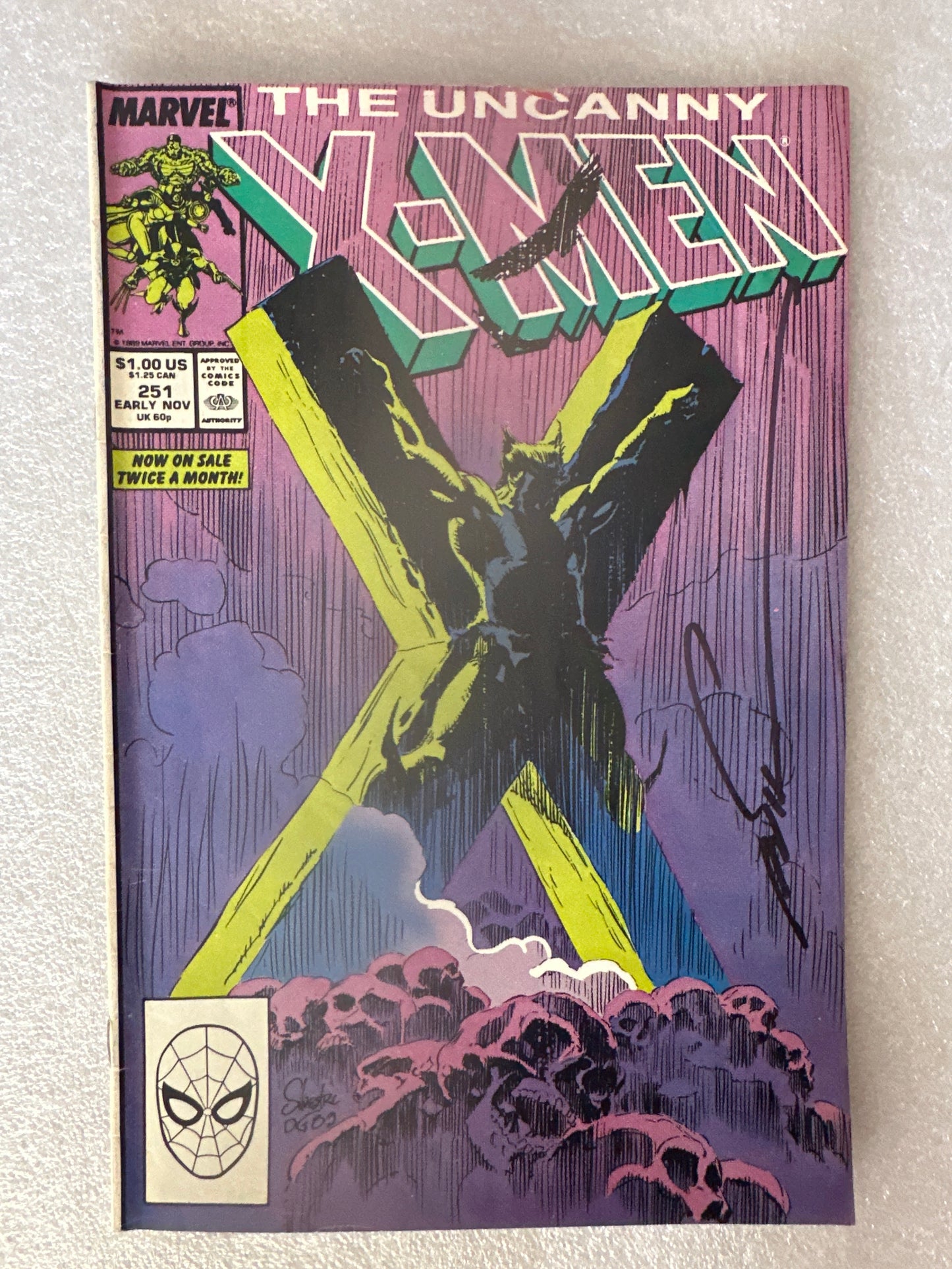 The Uncanny X-Men #251 Signed by Marc Silvestri Marvel 1989