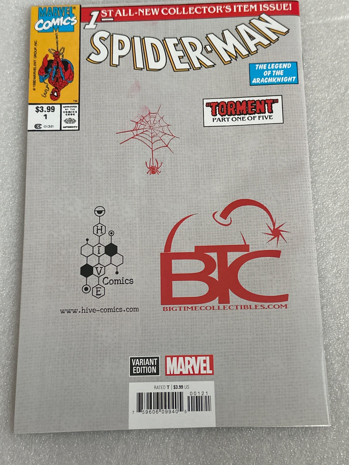 Spider-Man #1 Crouch Potato B&W Metal Variant Marvel 2020 signed by Kyle Willis 34/50