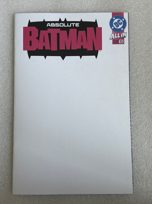 Absolute Batman #13 Blank Variant DC 2025