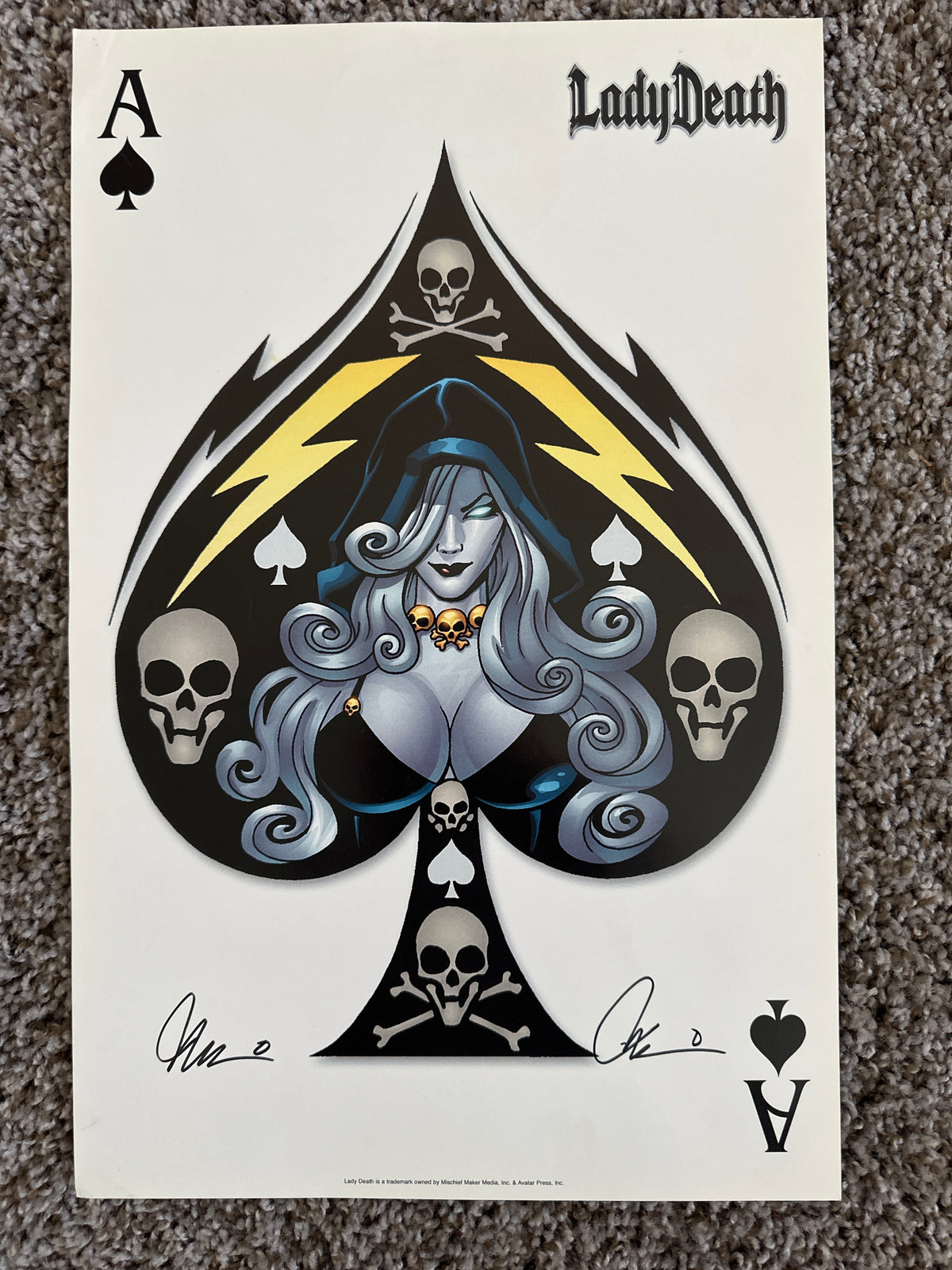 Lady Death Aces Print Signed by Brian Pudilo