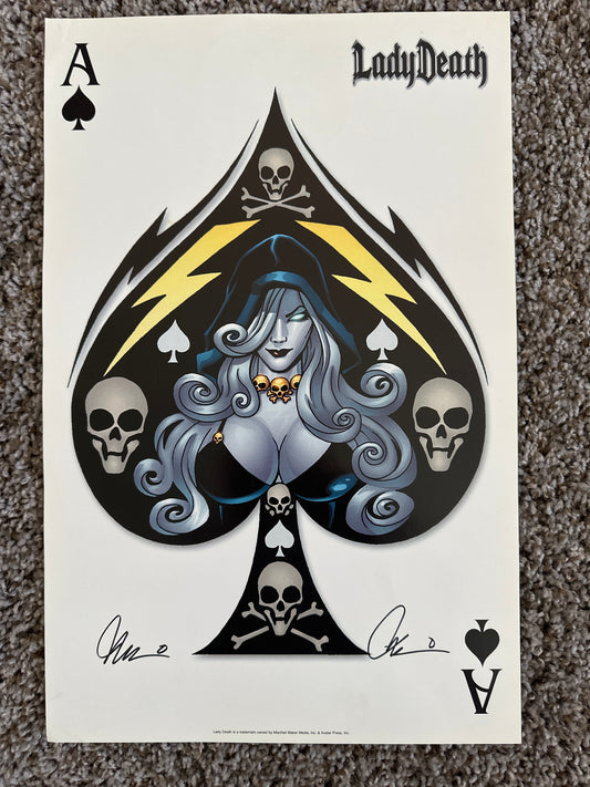 Lady Death Aces Print Signed by Brian Pudilo