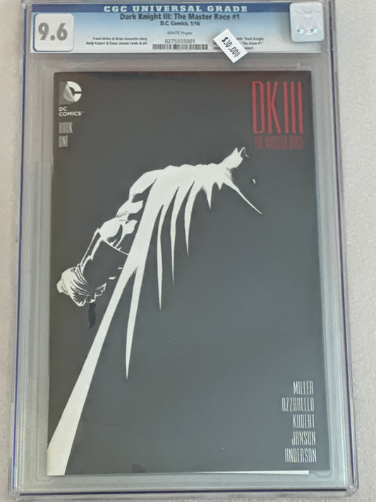 Dark Knight III: The Master Race #1 CGC 9.6 DC 2016