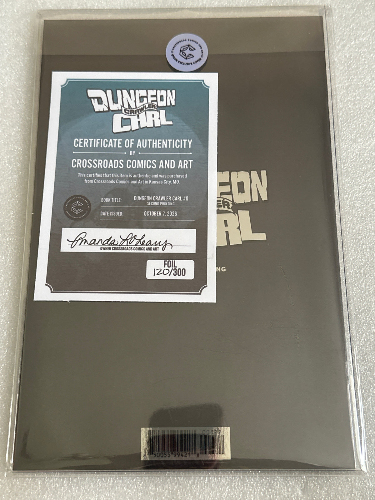 Dungeon Crawler Carl Special Edition #0 2nd Print Aaron Long Foil #120/300 (X-Men Variant) Crossroads Comics Vault 2026
