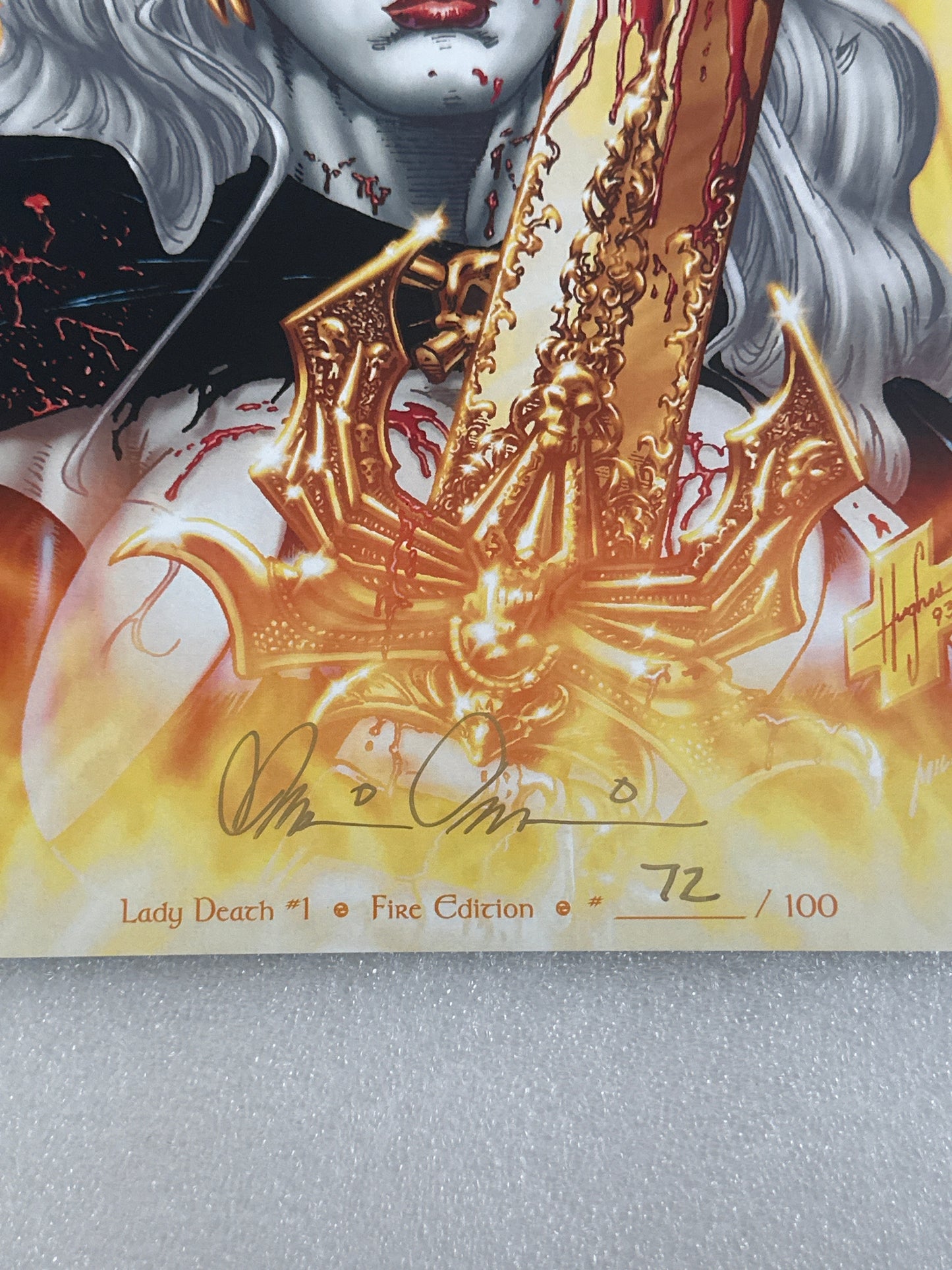 Lady Death #1 15th Anniversary Fire Edition #72/100 Signed Pulido Coffin Comics 2009