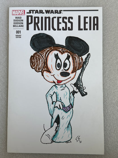 Star Wars Princess Leia #1 Original Sketch Variant Marvel 2015