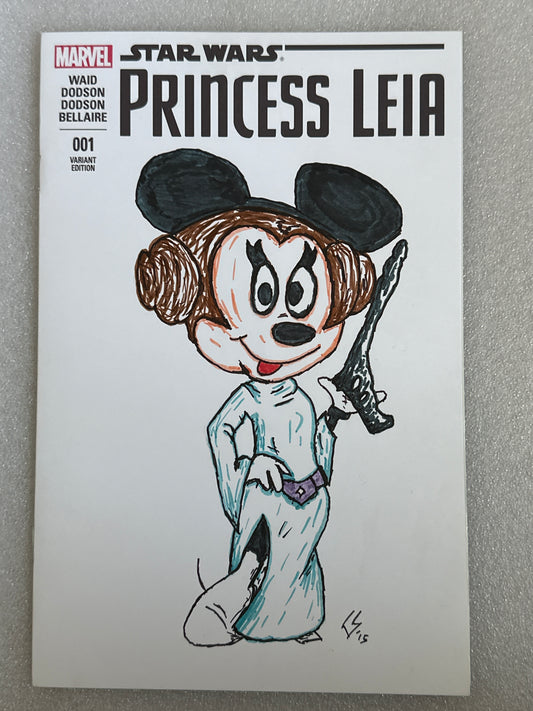 Star Wars Princess Leia #1 Original Sketch Variant Marvel 2015