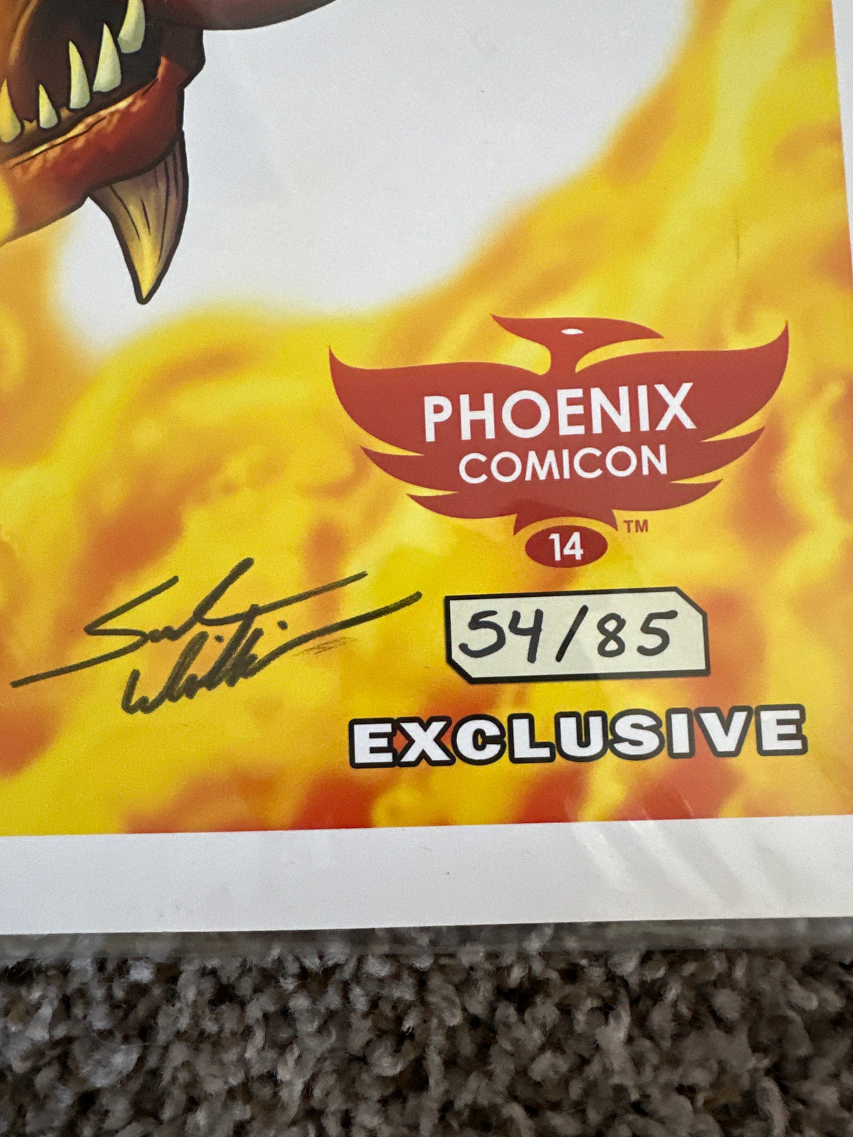 Dragon Official Phoenix Comicon Print #54/85 signed w/original sketch 2014