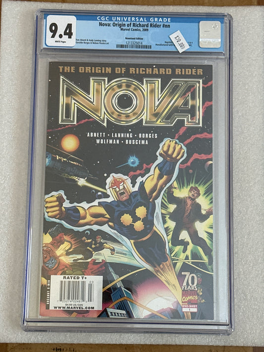 Nova: Origin of Richard Rider UPC Error CGC 9.4 Marvel 2009