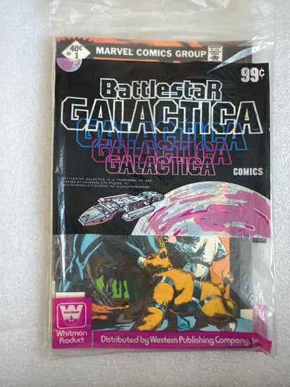 Battlestar Galactica Whitman Bagged Pack #1,2,3 Marvel 1978