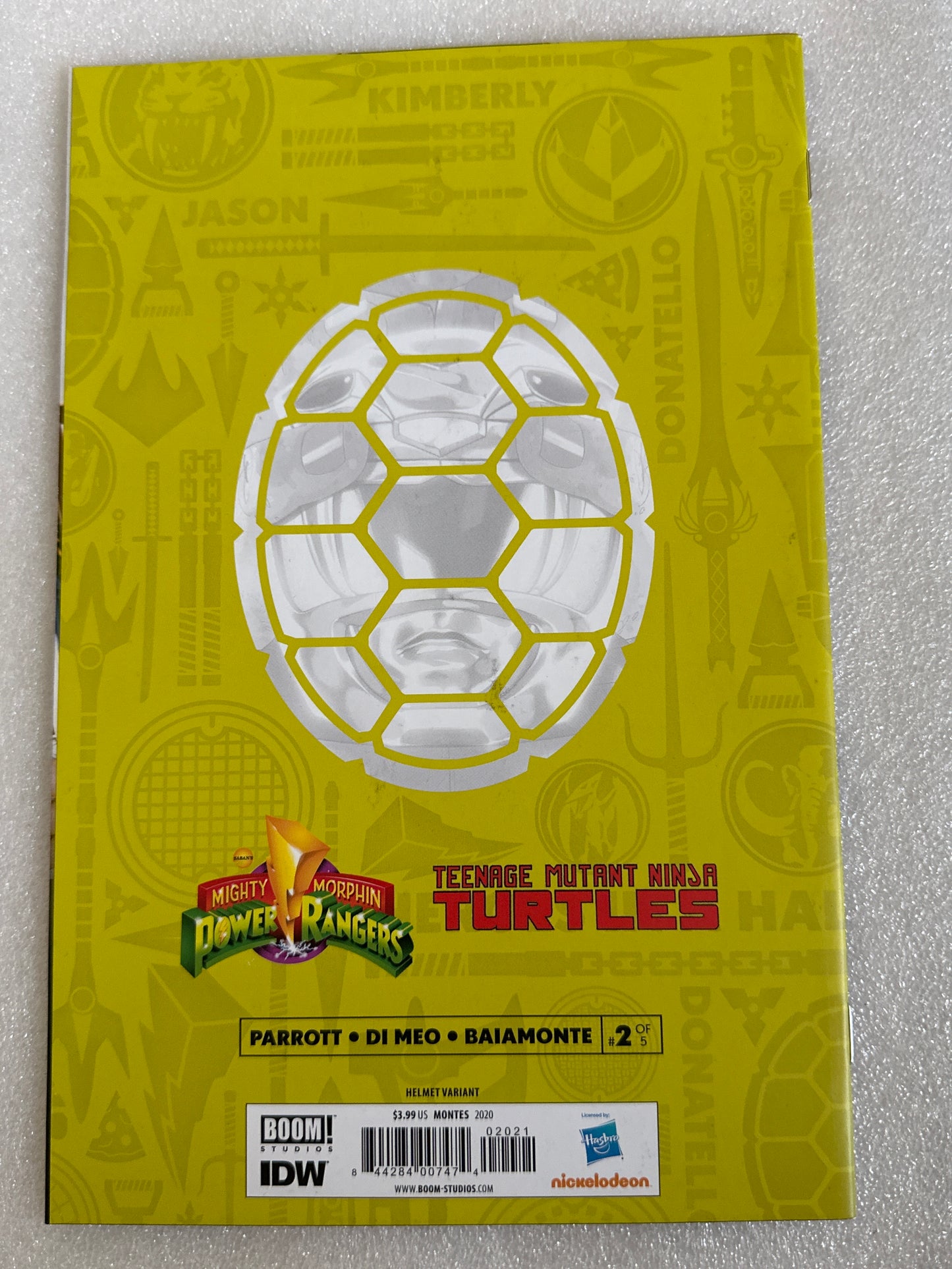 Mighty Morphin Power Rangers TMNT #2 Helmet Variant Boom! Studios 2020