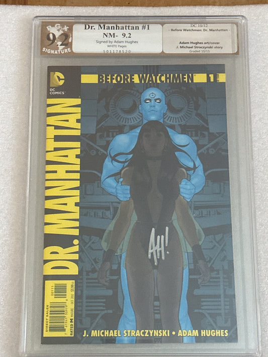 Before Watchmen Dr. Manhattan #1 Signed Adam Hughes PGX 9.2 DC 2012