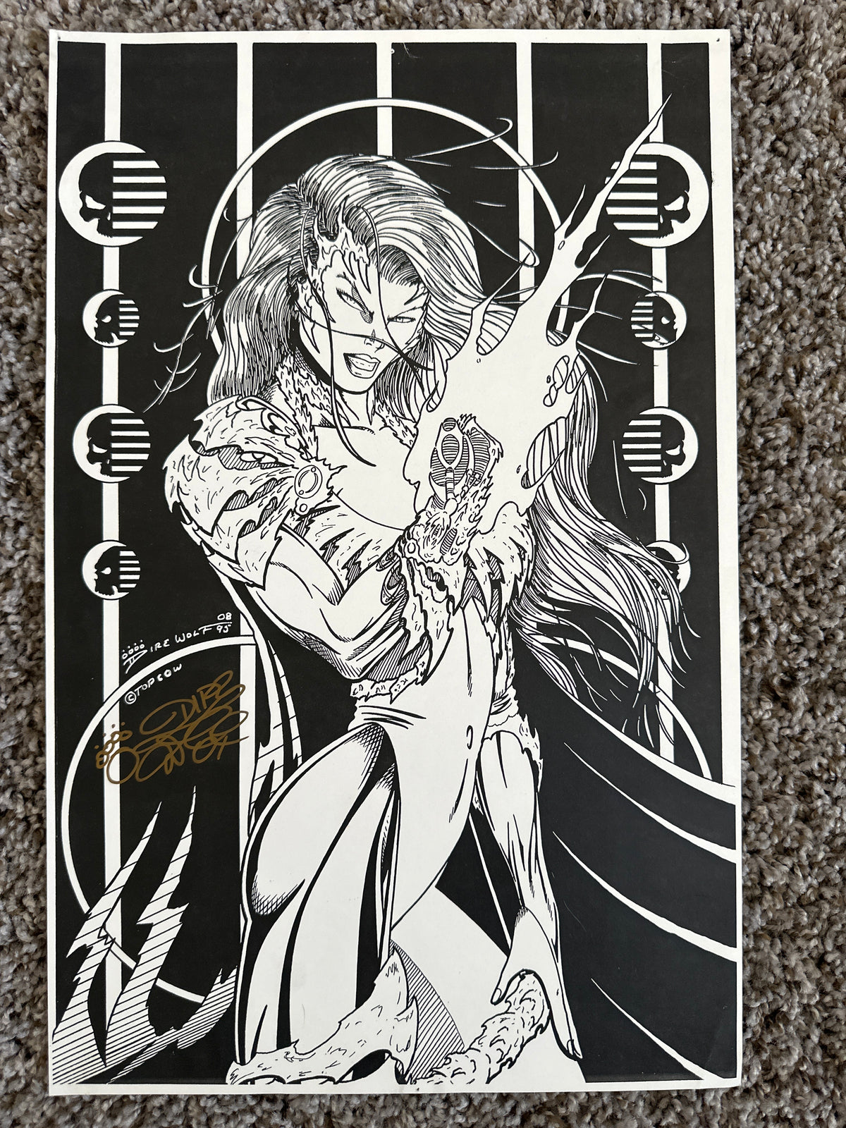 Witchblade Print by Dire Wolf Signed 2008