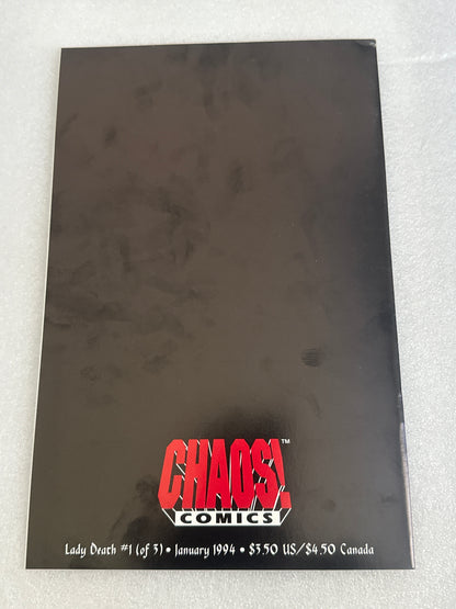 Lady Death #1 Chromium Cover Signed Pulido Chaos! Comics 1994