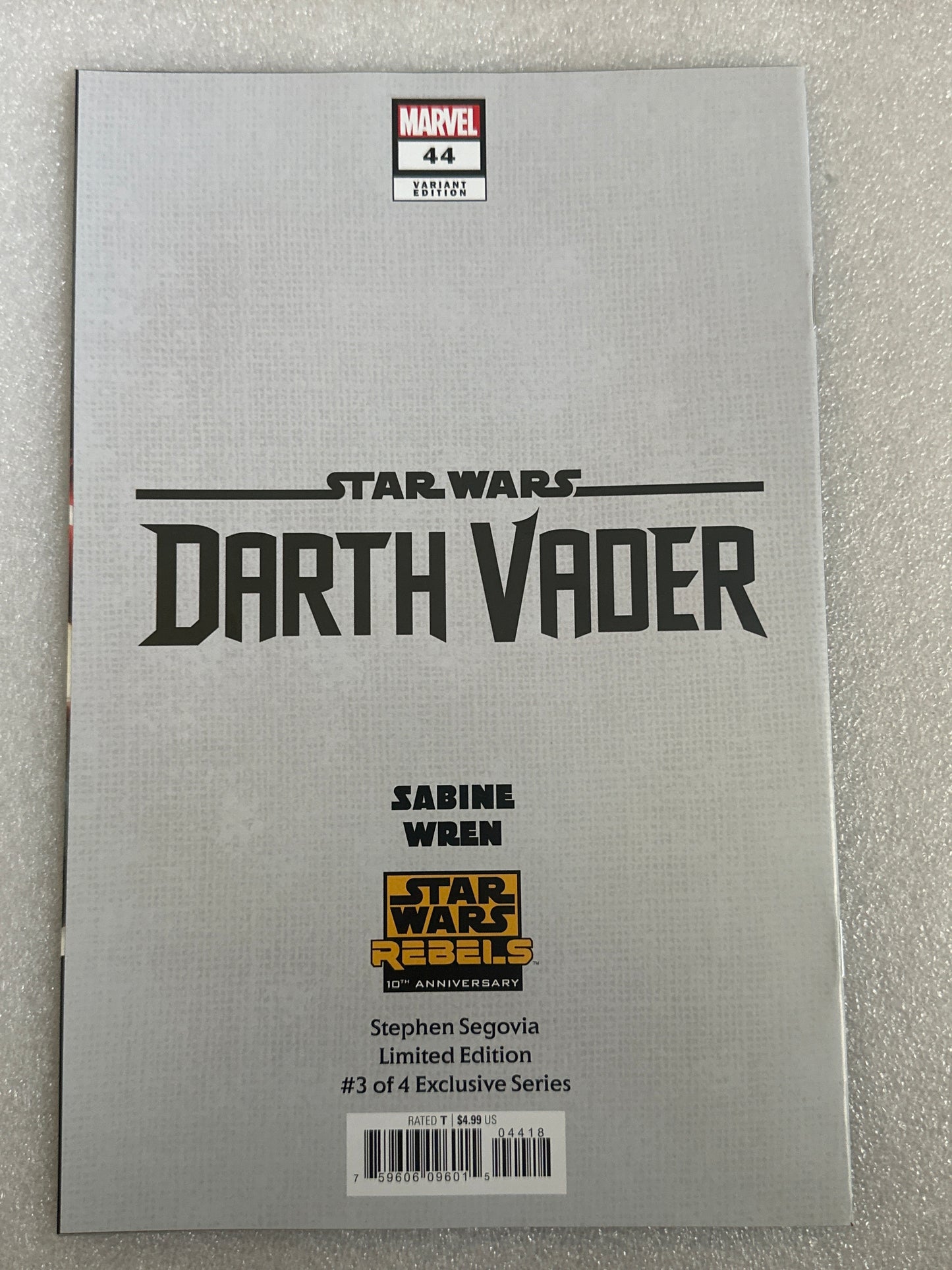Star Wars Darth Vader #44 Stephen Segovia Variant Marvel 2024 With COA (555/999)