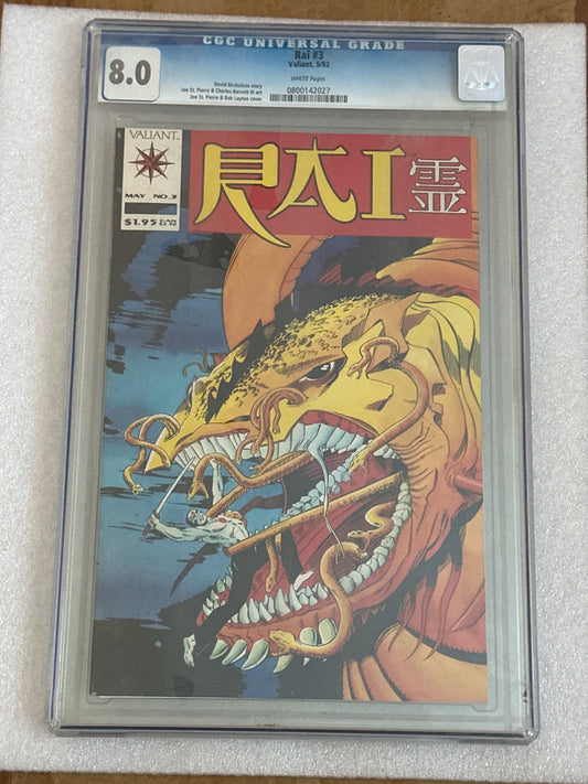 Rai #3 CGC 8.0 Valiant 1991