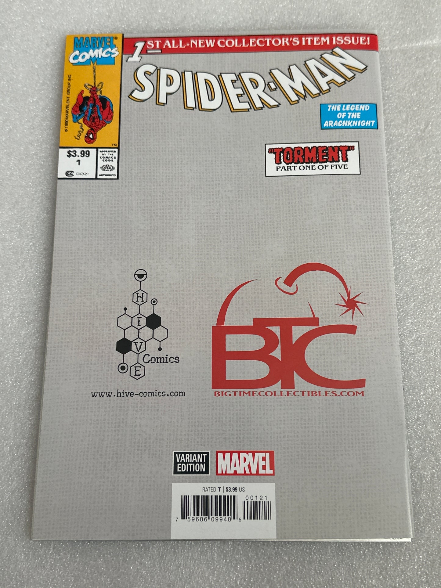 Spider-Man #1 Crouch Potato Blue Line Metal Variant Marvel 2020 Kyle Willis 7/50