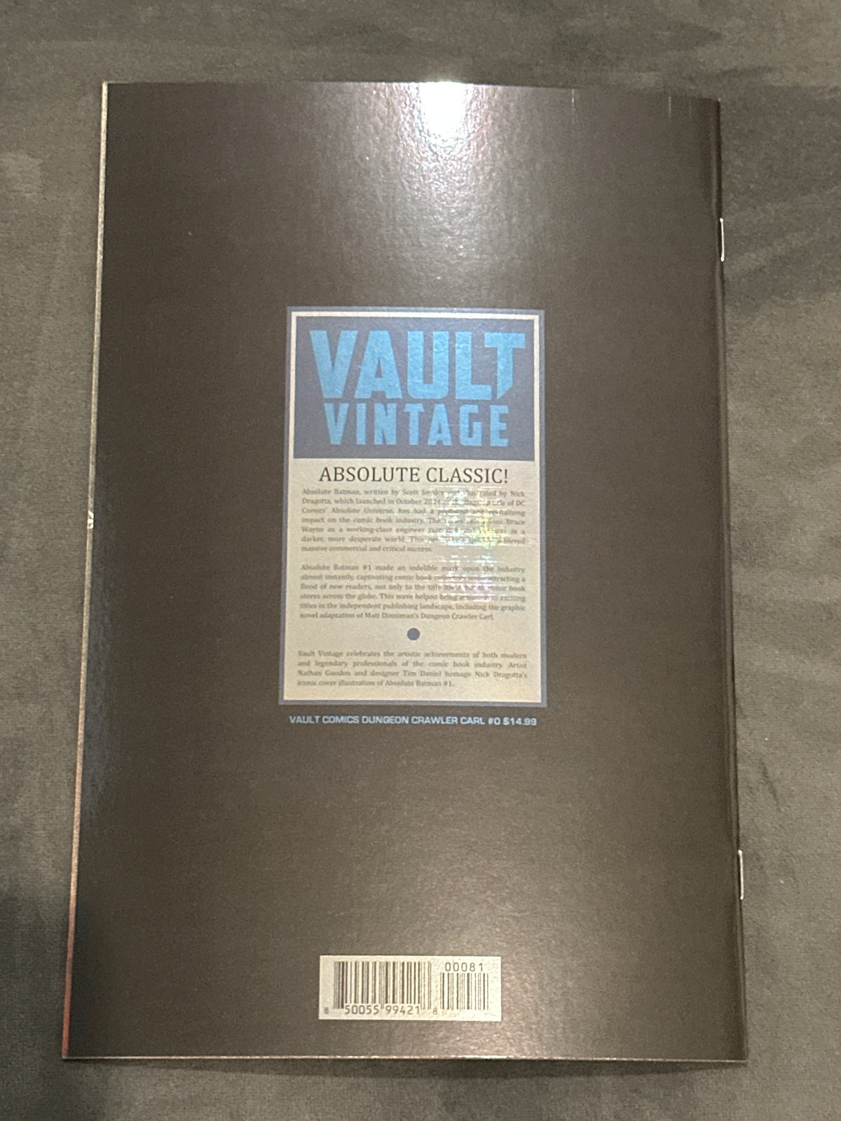 Dungeon Crawler Carl Special Edition Foil Virgin  (Absolute Batman 1 2nd print Homage) Vault 2026