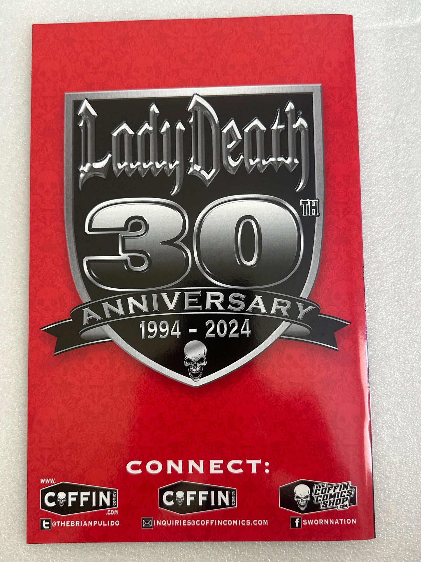 Lady Death #1 30th Anniversary Pink Edition Signed Pulido Coffin Comics 2024