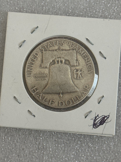 1952 D Franklin silver half dollar