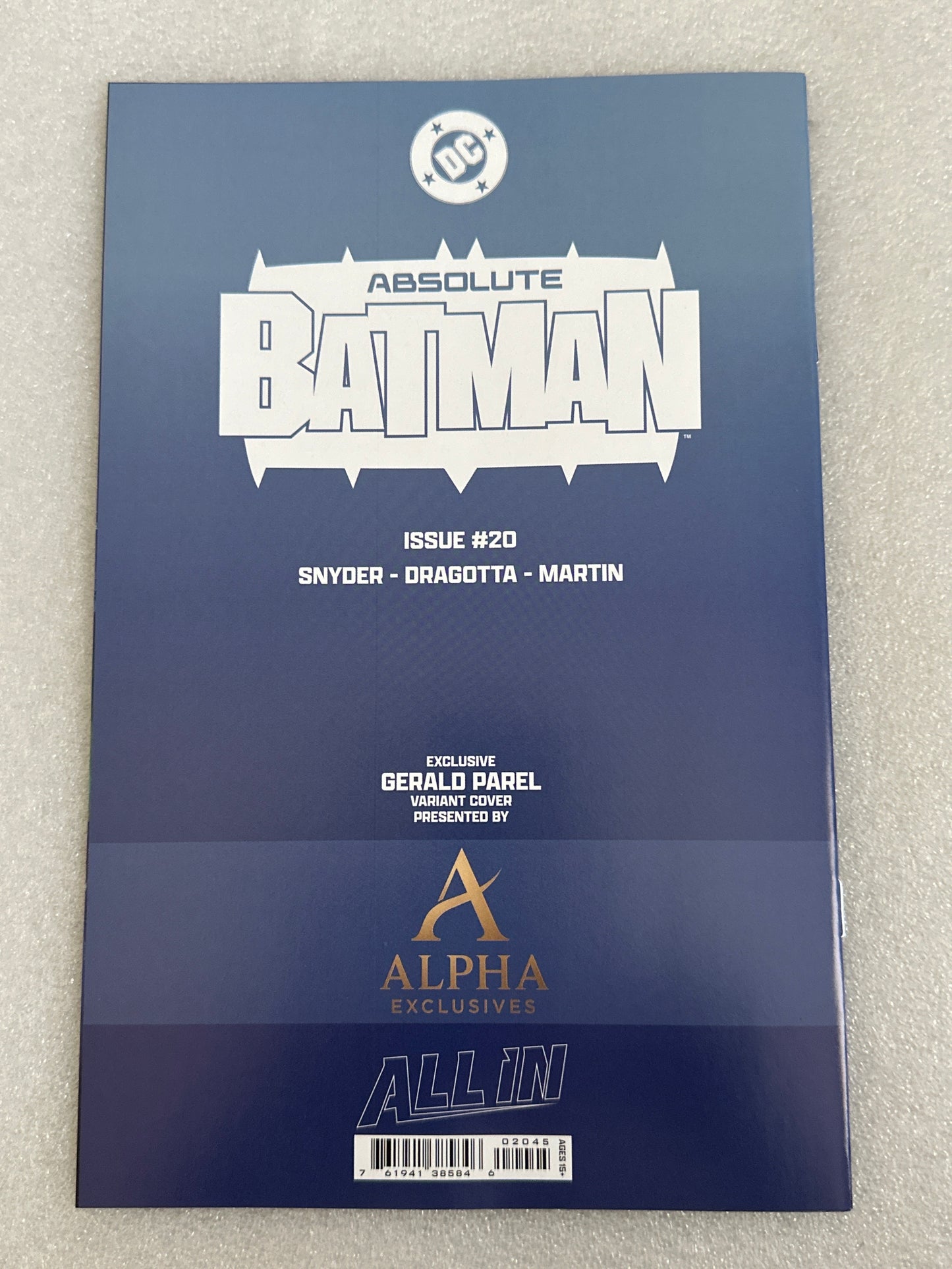 Absolute Batman #20 Gerald Parel Trade Dress DC 2026