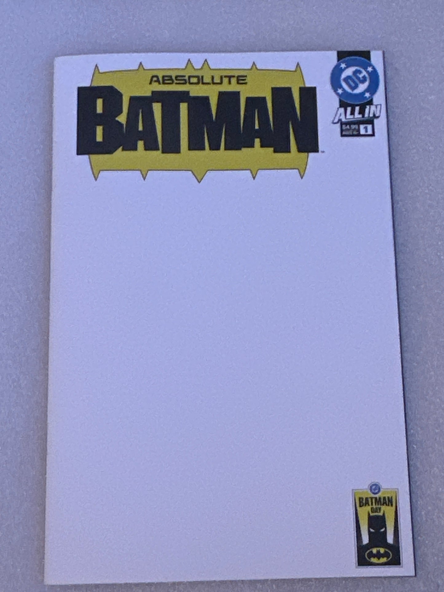 Absolute Batman #1 Batman Day Blank Variant DC 2025