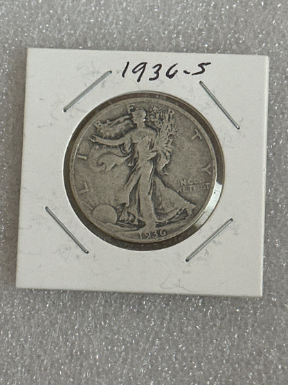 1936 S Walking Liberty Silver Half Dollar