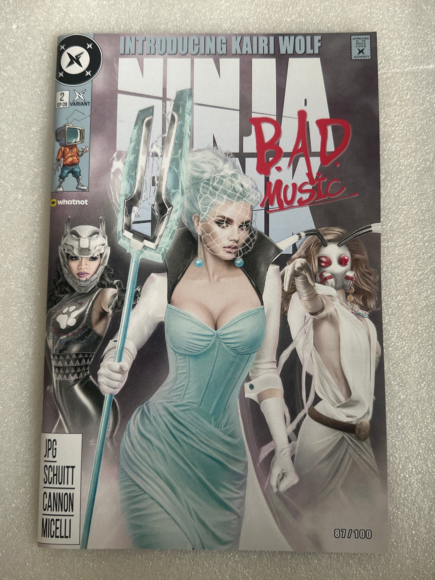 Ninja-Funk B.A.D. Music #2 EP 08 Variant Sanders Cover 87/100 Whatnot Publishing 2025