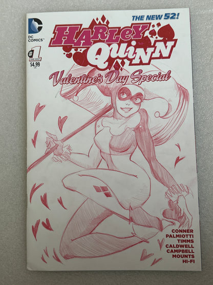 Harley Quinn Valentine's Day Special #1 Original Sketch Cover DC 2015