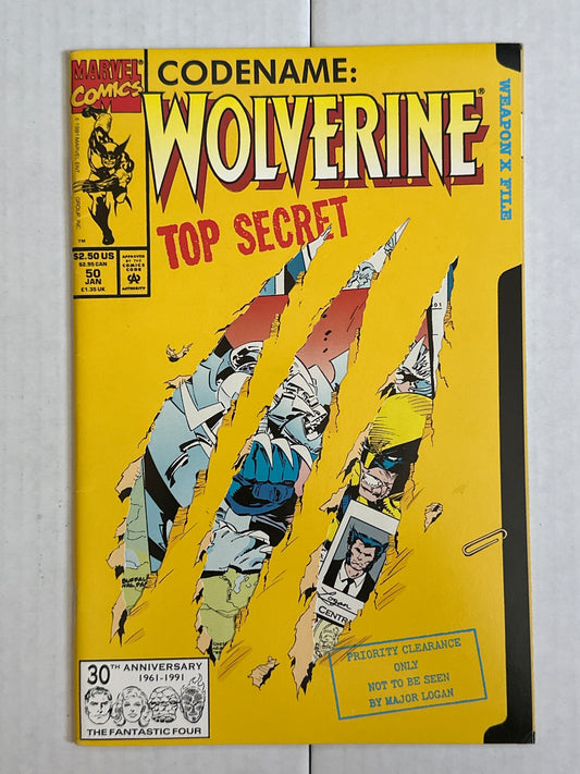 Wolverine #50 Die Cut Cover First Series Marvel 1992